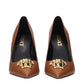 Brown Leather High Heel Pumps
