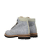 Gray Fabric Ankle Boots