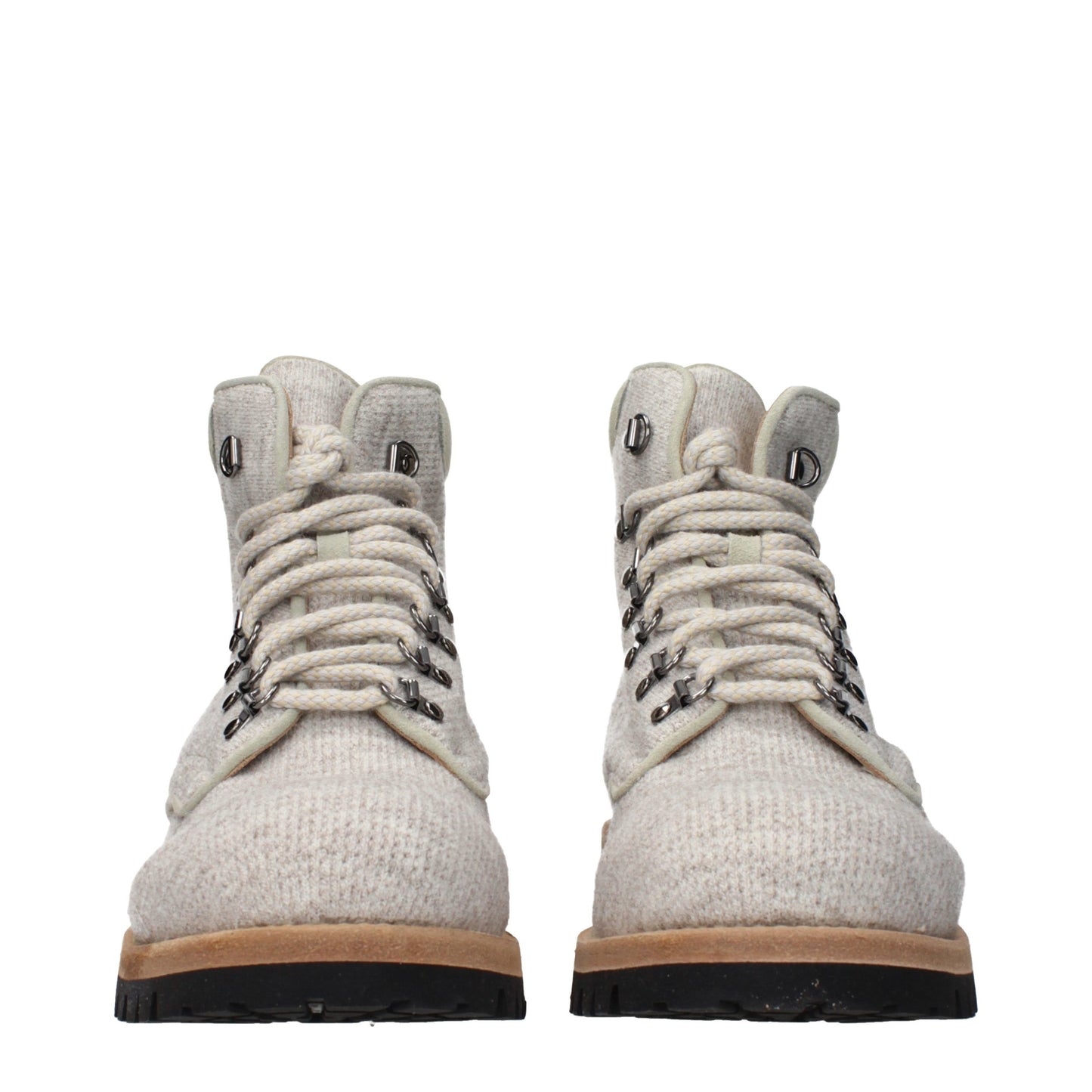 Beige Fabric Ankle Boots