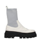 Gray Leather Chelsea Boots