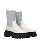 Gray Leather Chelsea Boots