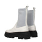 Gray Leather Chelsea Boots