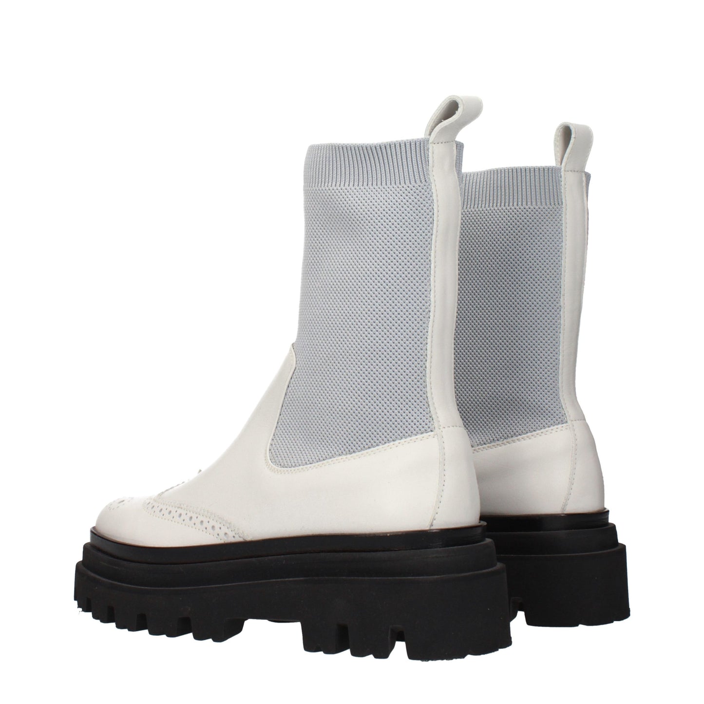 Gray Leather Chelsea Boots