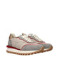 Beige Fabric Low Top Sneakers