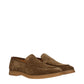Brown Leather Slip-On Loafers