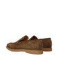 Brown Leather Slip-On Loafers