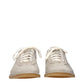 Gray Leather Low Top Sneakers