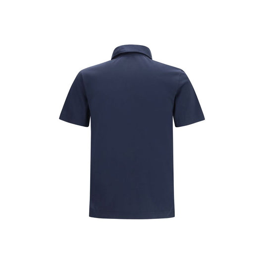 Blue Cotton Polo Shirt
