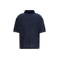 Blue Cotton Polo Shirt