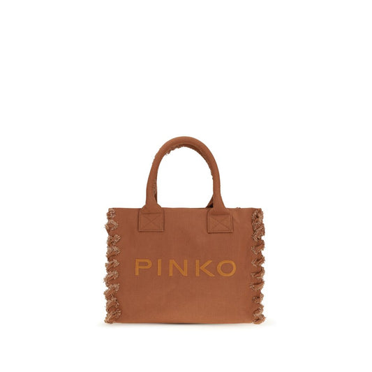 Brown Cotton Shoulder Bag