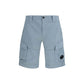 Blue Cotton Bermuda Shorts