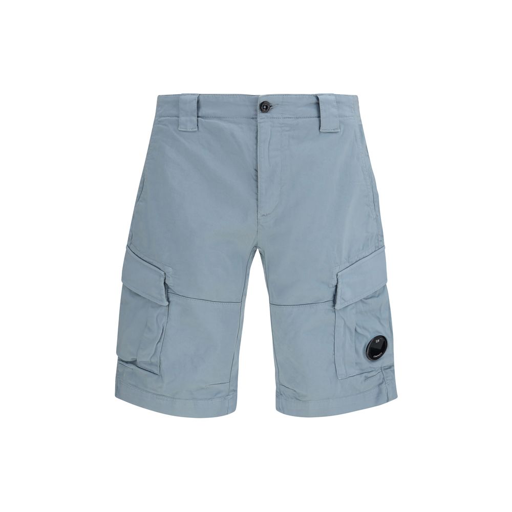 Blue Cotton Bermuda Shorts