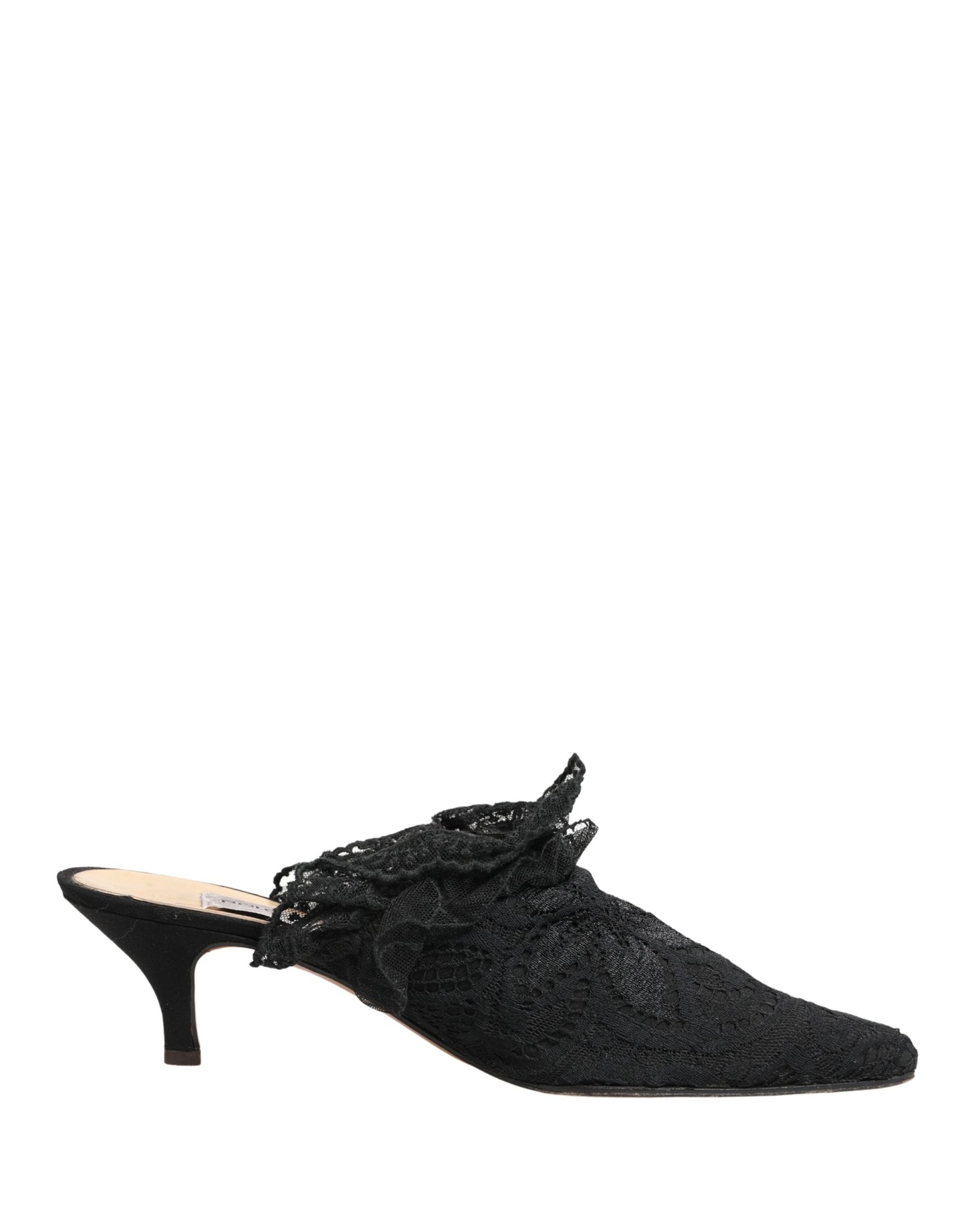 Black Lace Heels Sandals Shoes