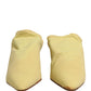 Yellow Suede Heel Mule Shoes