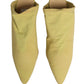 Yellow Suede Heel Mule Shoes