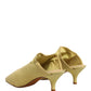 Yellow Suede Heel Mule Shoes