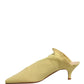 Yellow Suede Heel Mule Shoes