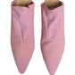 Pink Suede Heel Mule Shoes
