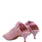 Pink Suede Heel Mule Shoes
