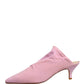 Pink Suede Heel Mule Shoes