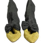 Black Yellow Suede Boots Shoes