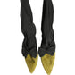 Black Yellow Suede Boots Shoes