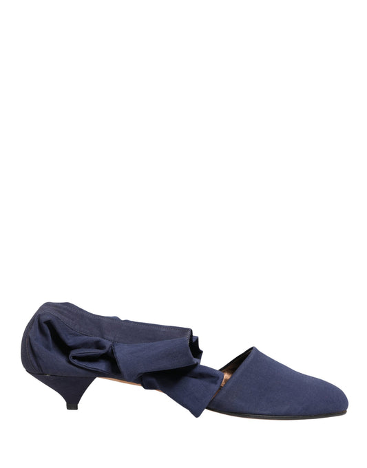 Blue Cotton Ankle Boots Shoes