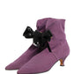 Purple Mid Calf Boots Shoes