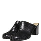 Black Sequined Mules Shoes