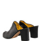 Black Sequined Mules Shoes