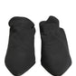 Black Suede Heel Mule Shoes