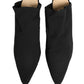 Black Suede Heel Mule Shoes