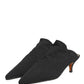 Black Suede Heel Mule Shoes
