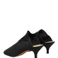 Black Suede Heel Mule Shoes