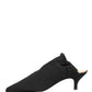 Black Suede Heel Mule Shoes
