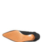 Black Suede Heel Mule Shoes