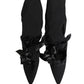 Black Suede Mid Calf Boots Shoes
