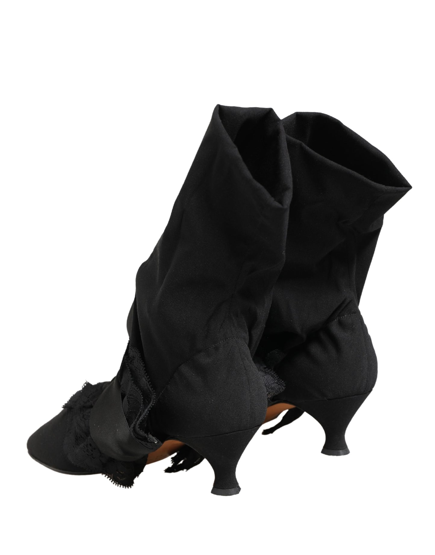 Black Suede Mid Calf Boots Shoes