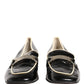 Black Patent Leather Logo Flats Loafers Shoes