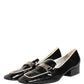 Black Patent Leather Logo Flats Loafers Shoes