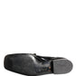 Black Patent Leather Logo Flats Loafers Shoes