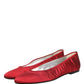 Red Satin Fabric Ballet Slip On Flats Shoes
