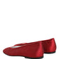 Red Satin Fabric Ballet Slip On Flats Shoes