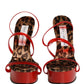 Red Lacquer Platform Wedge Sandals Shoes
