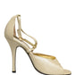 Beige Leather Stiletto Heels Sandals Shoes