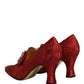 Red Brocade Crystal High Heel Pumps Shoes