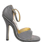 Gray High Heeled Sandals Ankle Strap Shoes