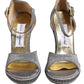 Gray High Heeled Sandals Ankle Strap Shoes