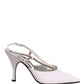 White Strass Crystal Slingbacks Pumps Shoes