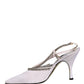 White Strass Crystal Slingbacks Pumps Shoes